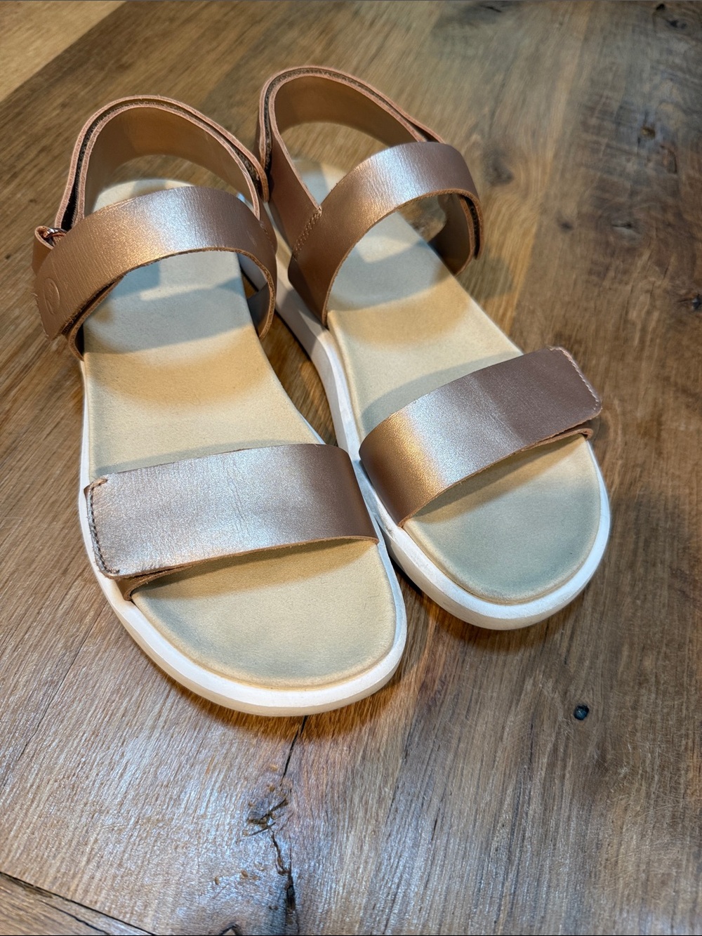 Lands End Comfort Adjustable Leather Sandals - Size 9M